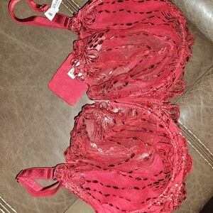 Victoria's Secret Red Sequin Lace Bra